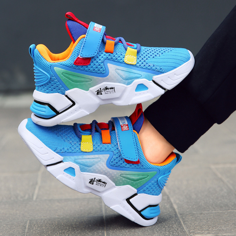 Zapatillas de punto voladoras para niños, zapatillas casuales para niños