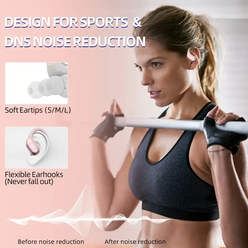 Auriculares deportivos inalámbricos Bluetooth TWS con pantalla LED y micrófono con cancelación de ruido CVC 8.0 para iPhone y Android.