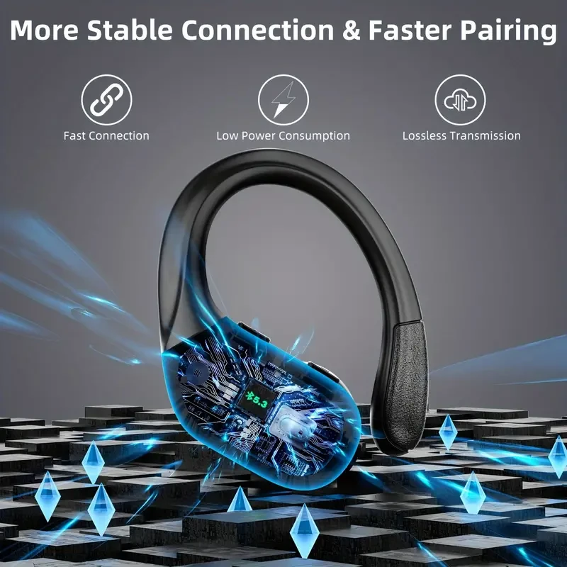 Auriculares deportivos inalámbricos Bluetooth TWS con pantalla LED y micrófono con cancelación de ruido CVC 8.0 para iPhone y Android.
