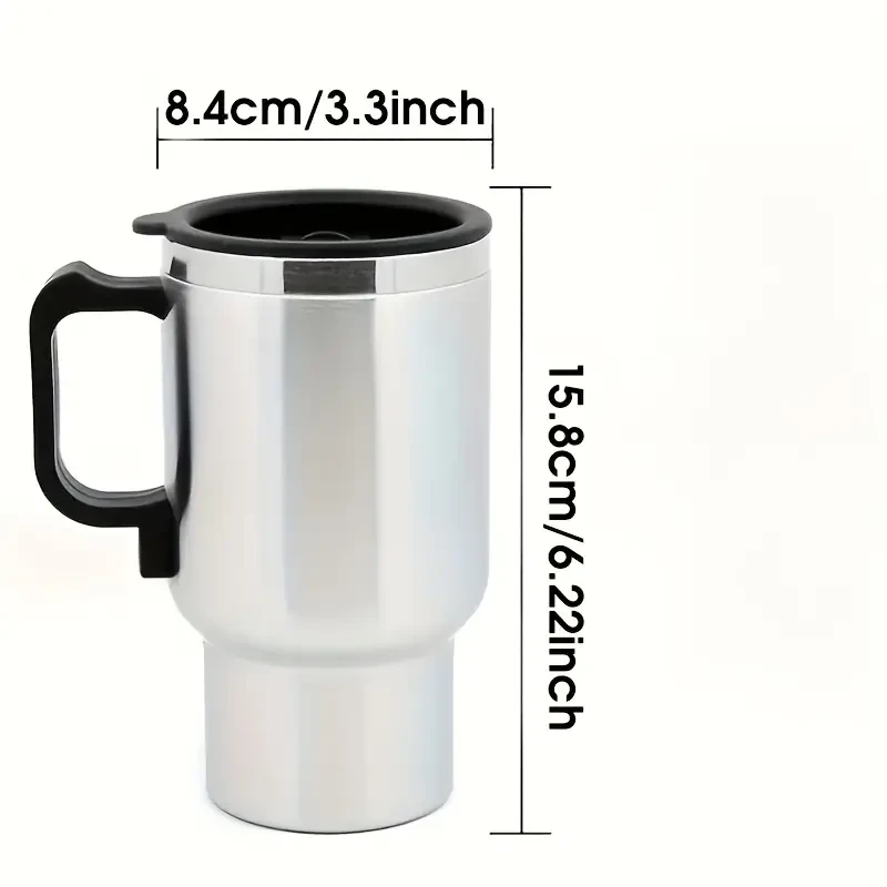 Taza térmica eléctrica para coche, lista para viajar: de acero inoxidable, a prueba de derrames, de calentamiento rápido y aislante, ideal para quienes viajan diariamente.