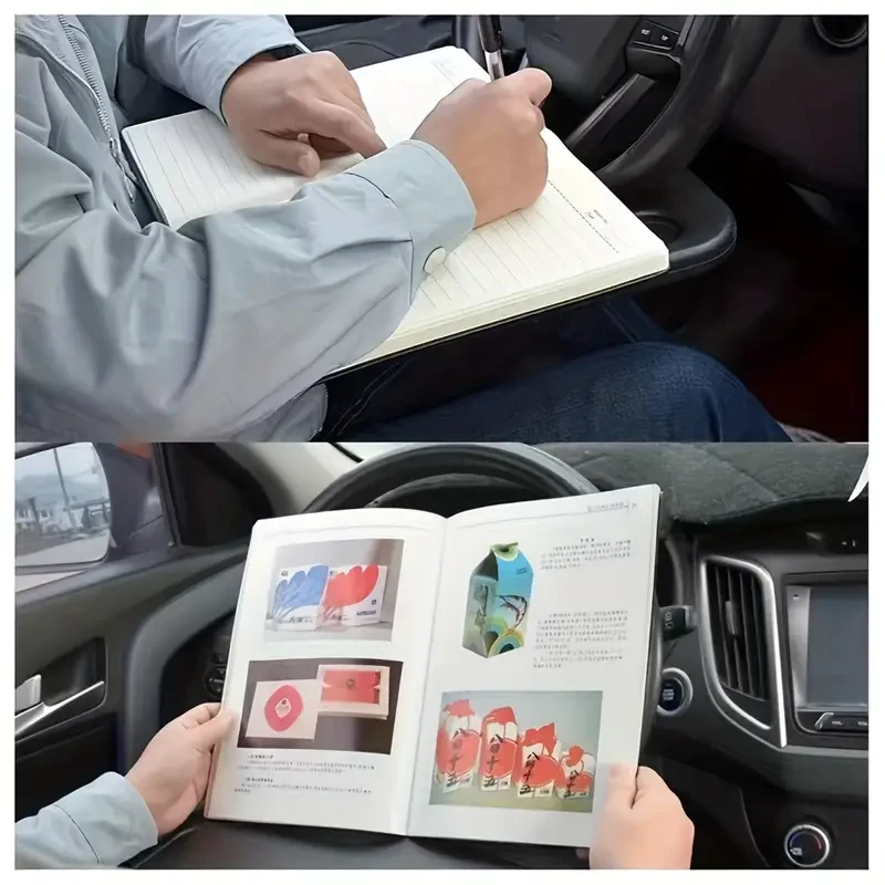 Bandeja multifunción premium para volante de coche: mesa portátil versátil para comer, trabajar y guardar cosas: estación de trabajo perfecta sobre ruedas