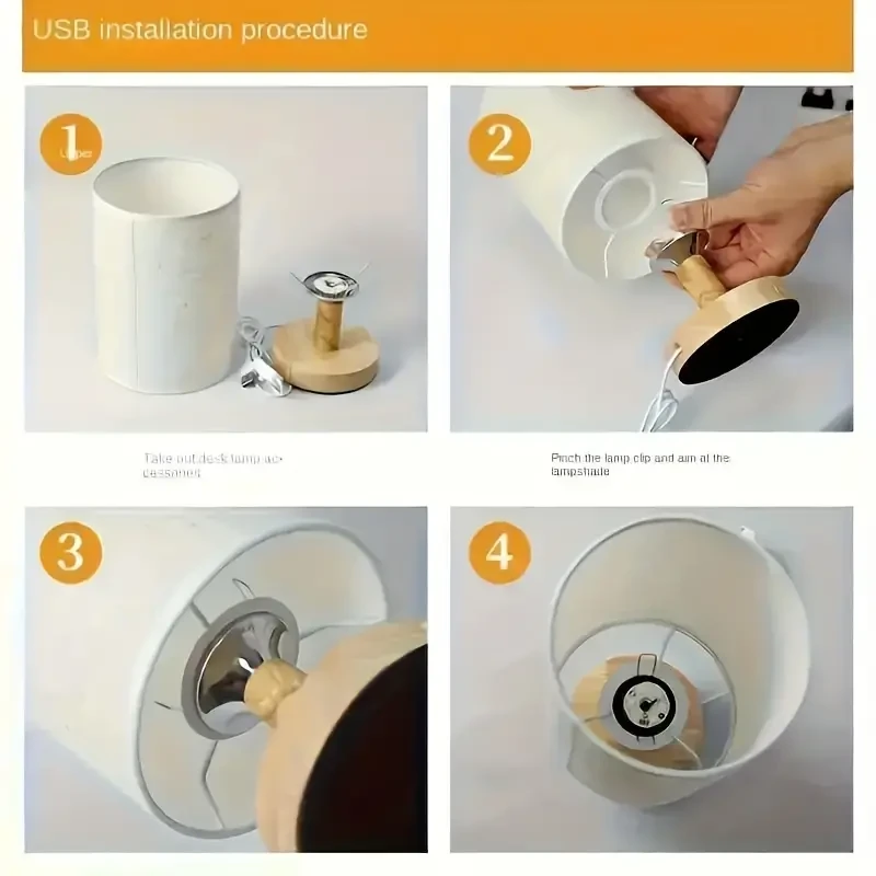 Lámpara de mesa LED moderna "Contemporary Light" con diseño de orquídea de sisal. Brillo ajustable y base de madera maciza en 3 colores. Alimentación por USB.