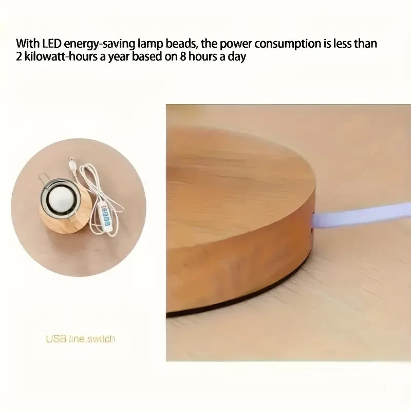 Lámpara de mesa LED moderna "Contemporary Light" con diseño de orquídea de sisal. Brillo ajustable y base de madera maciza en 3 colores. Alimentación por USB.