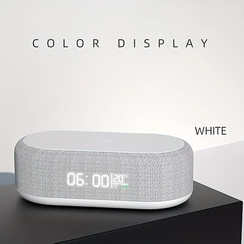 Cargador inalámbrico, reloj despertador con luz LED