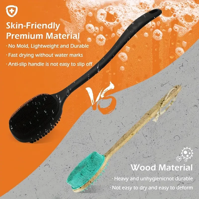 Fregador de espalda de lujo con mango largo