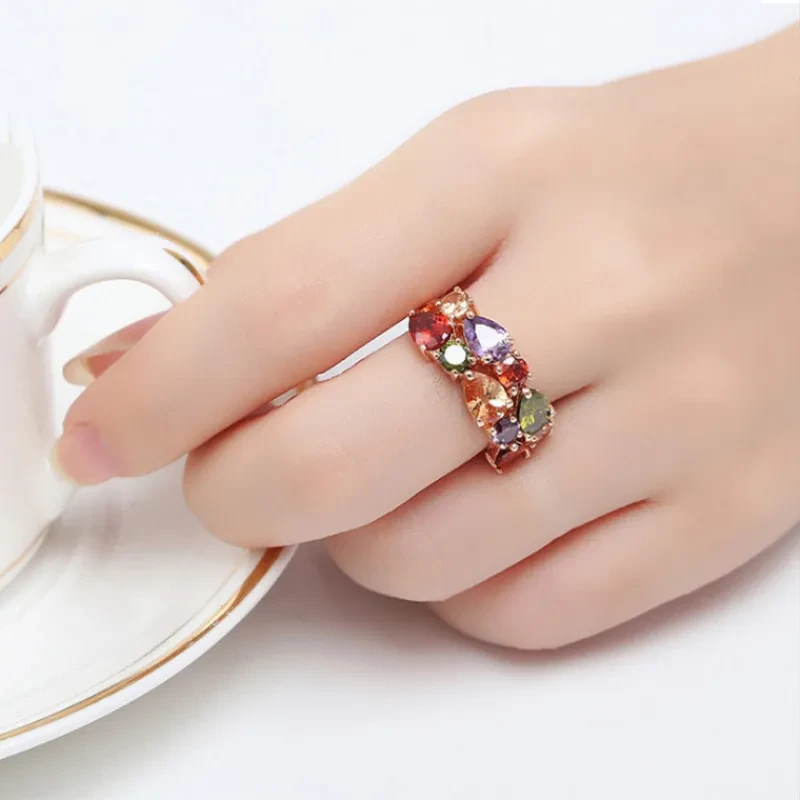 Anillos de circonitas de colores