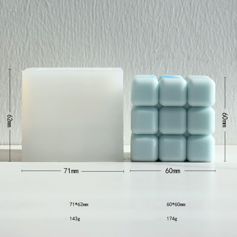 Nuevo molde creativo de silicona para velas de aromaterapia con forma de cubo de Rubik