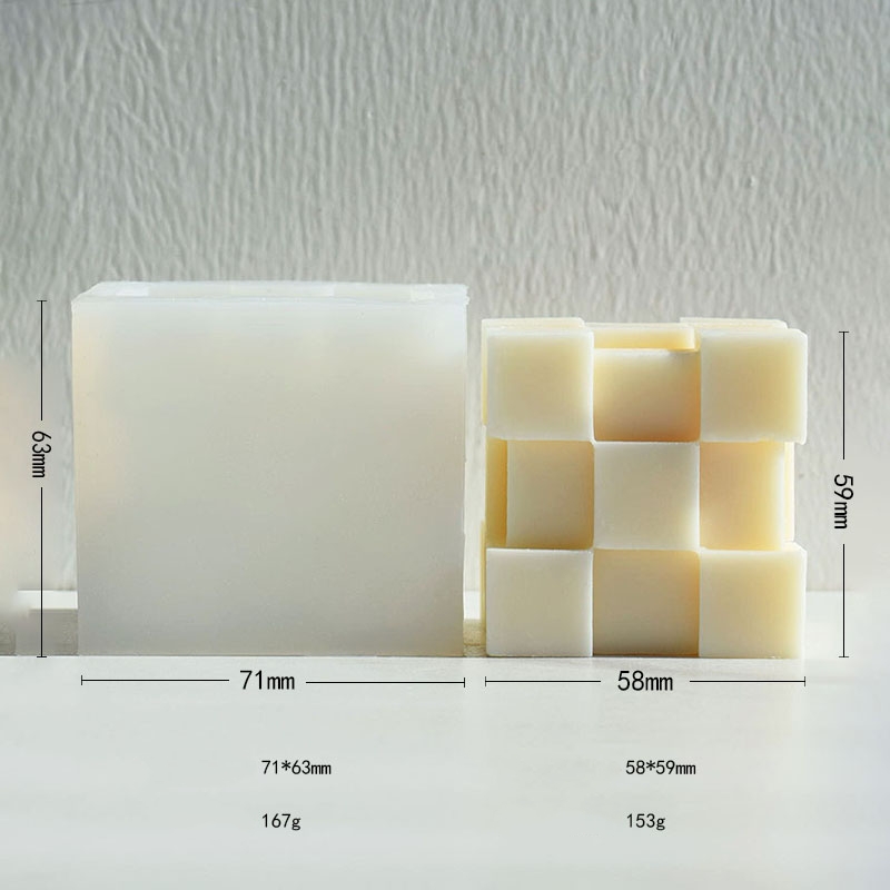 Nuevo molde creativo de silicona para velas de aromaterapia con forma de cubo de Rubik