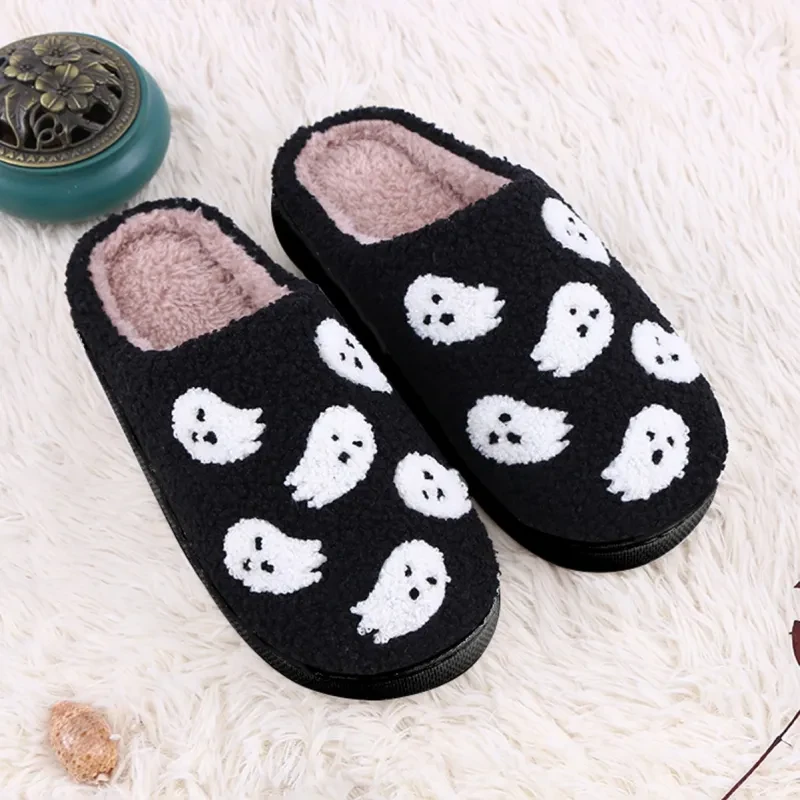 Pantuflas de algodón con dibujos de fantasmas bonitos para el hogar