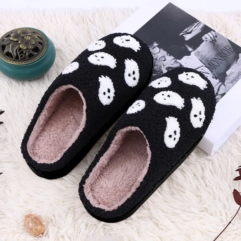 Pantuflas de algodón con dibujos de fantasmas bonitos para el hogar