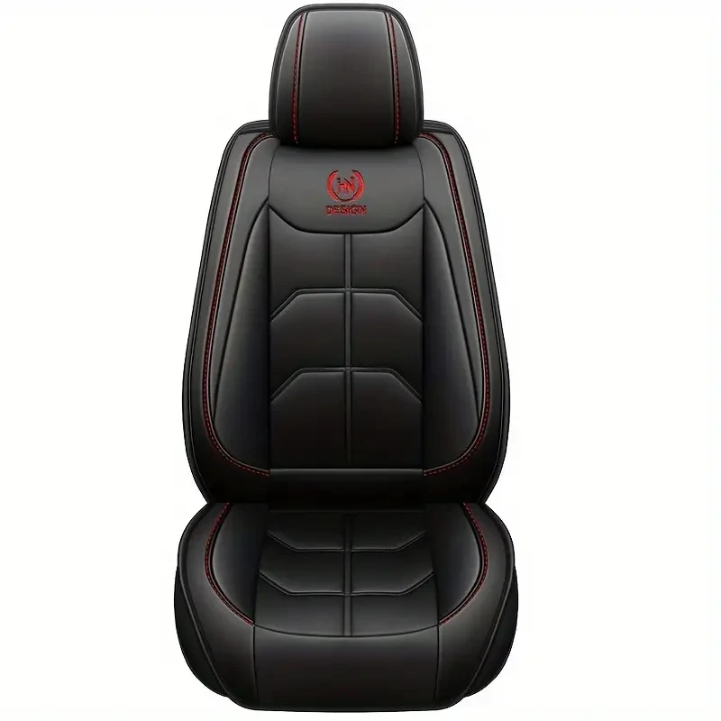 Funda de asiento delantero de cuero sintético premium de lujo: duradera y cómoda, ajuste universal para autos, SUV, furgonetas y camiones.