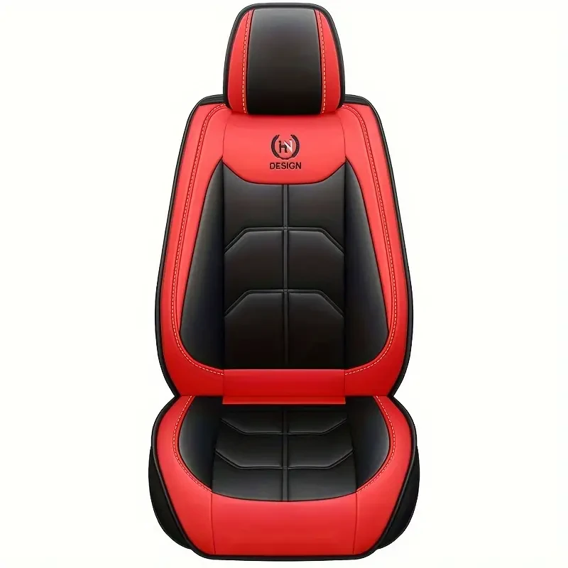 Funda de asiento delantero de cuero sintético premium de lujo: duradera y cómoda, ajuste universal para autos, SUV, furgonetas y camiones.