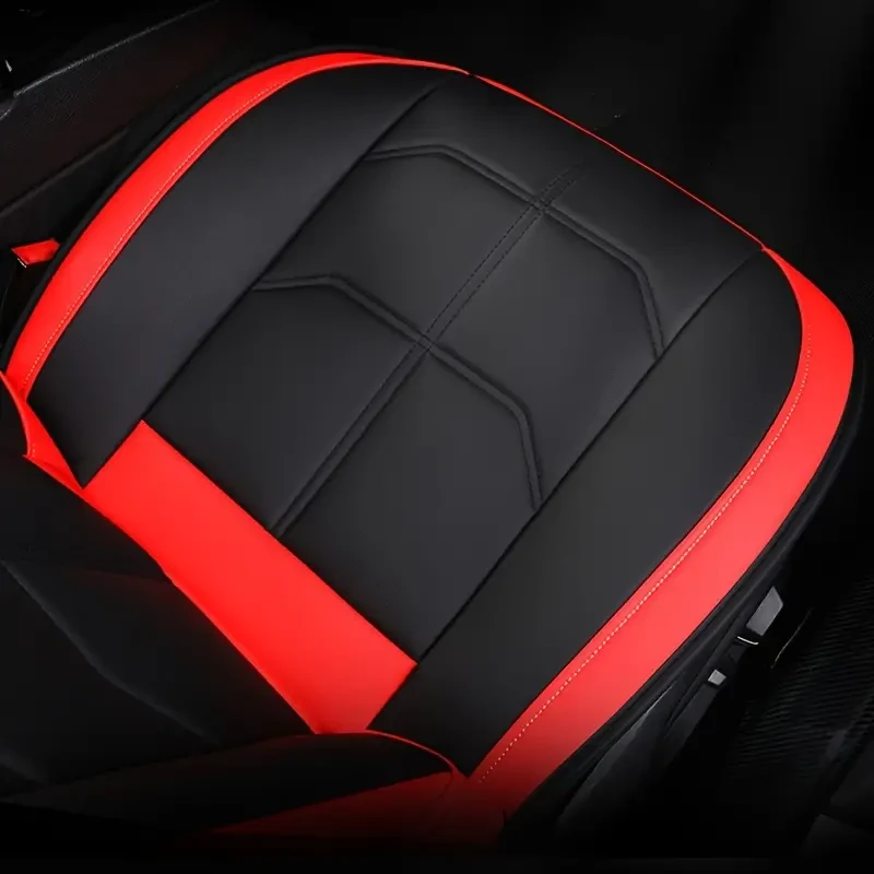 Funda de asiento delantero de cuero sintético premium de lujo: duradera y cómoda, ajuste universal para autos, SUV, furgonetas y camiones.