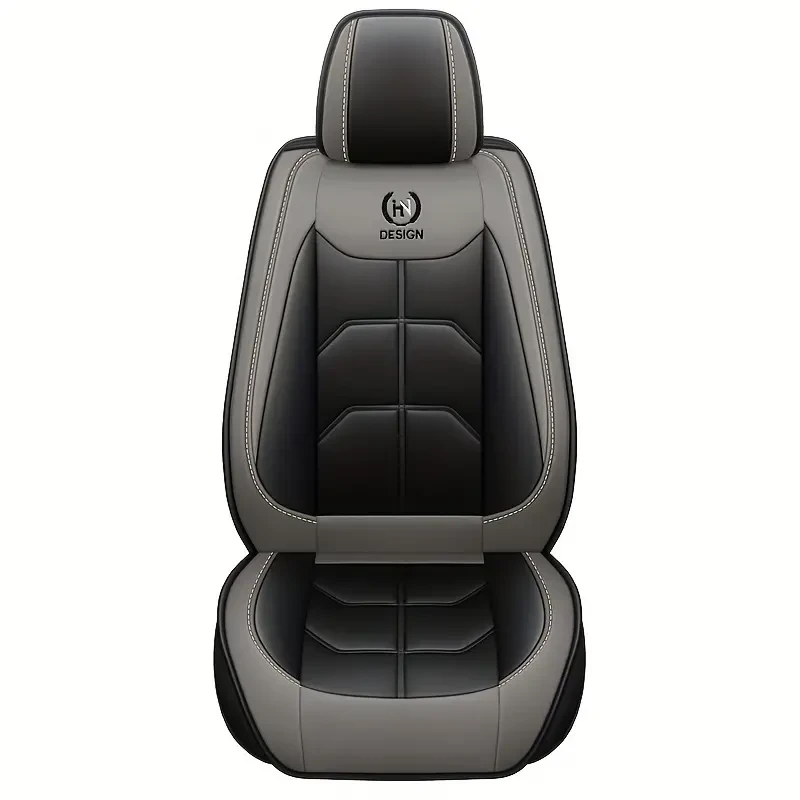 Funda de asiento delantero de cuero sintético premium de lujo: duradera y cómoda, ajuste universal para autos, SUV, furgonetas y camiones.