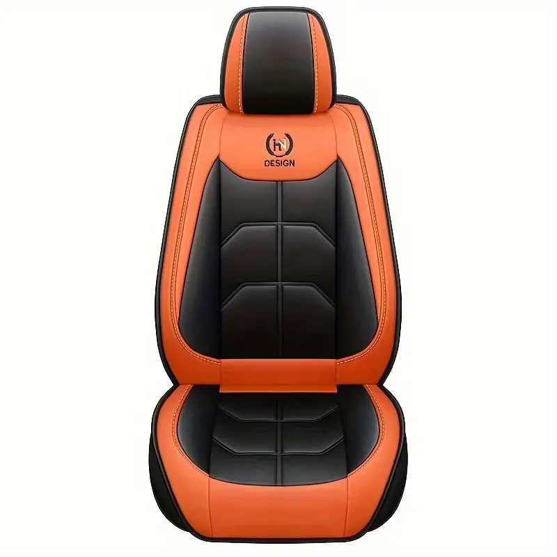 Funda de asiento delantero de cuero sintético premium de lujo: duradera y cómoda, ajuste universal para autos, SUV, furgonetas y camiones.