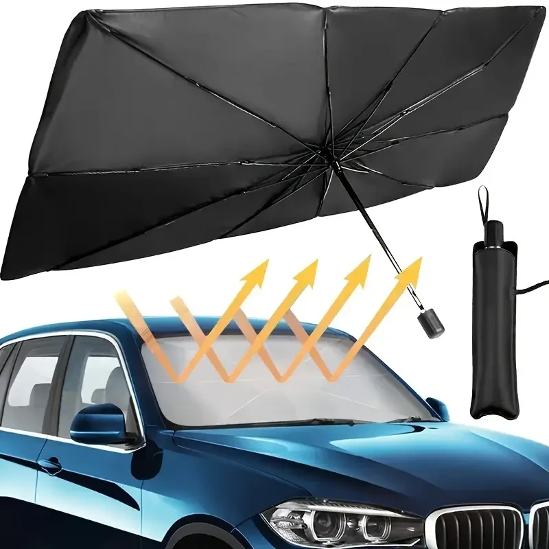 Parasol plegable y portátil para parabrisas de coche para todas las estaciones: protege tu coche del sol.