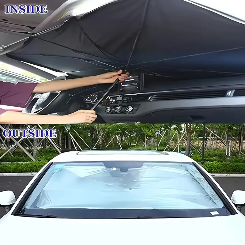 Parasol plegable y portátil para parabrisas de coche para todas las estaciones: protege tu coche del sol.