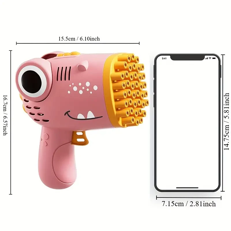 Máquina de burbujas automática de dinosaurio de 40 agujeros - Gatling - Máquina de burbujas multiagujeros para bodas, Halloween y regalos de Navidad