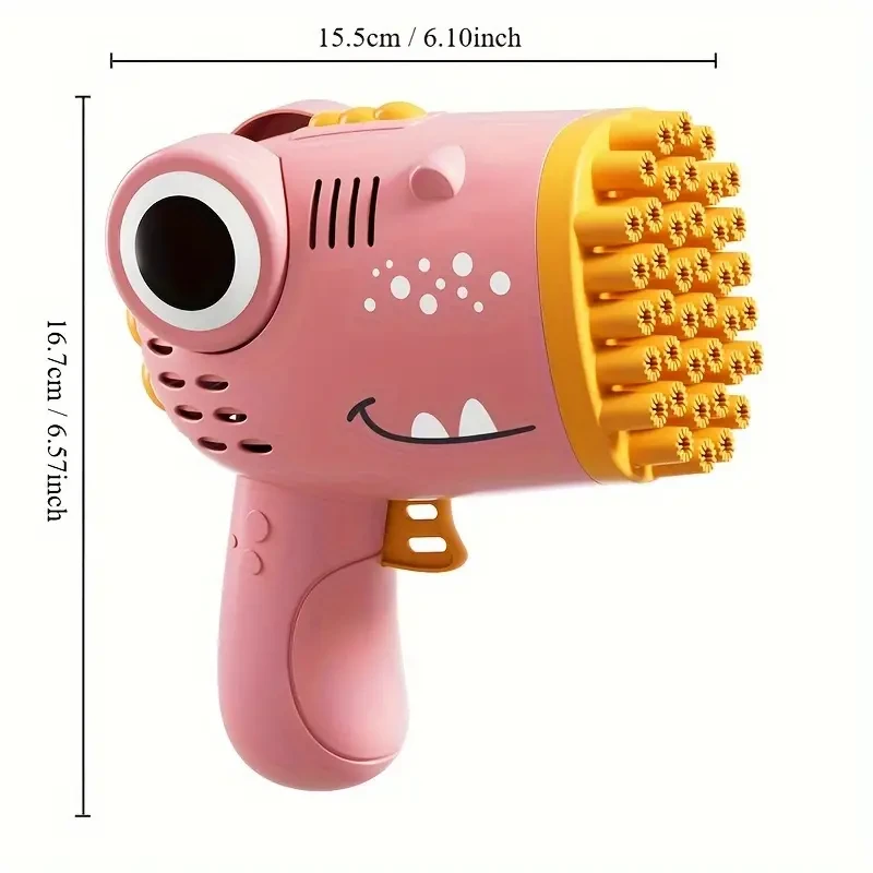 Máquina de burbujas automática de dinosaurio de 40 agujeros - Gatling - Máquina de burbujas multiagujeros para bodas, Halloween y regalos de Navidad