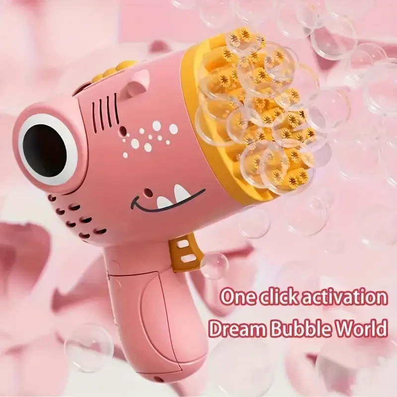 Máquina de burbujas automática de dinosaurio de 40 agujeros - Gatling - Máquina de burbujas multiagujeros para bodas, Halloween y regalos de Navidad