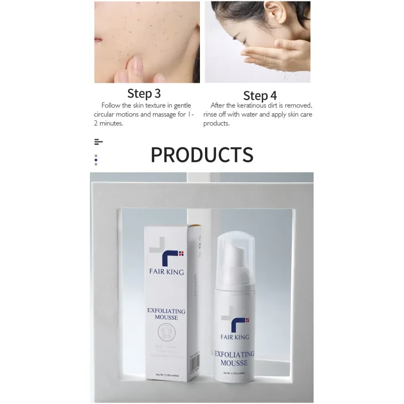 Mousse exfoliante para el cuidado de la piel de 60 ml