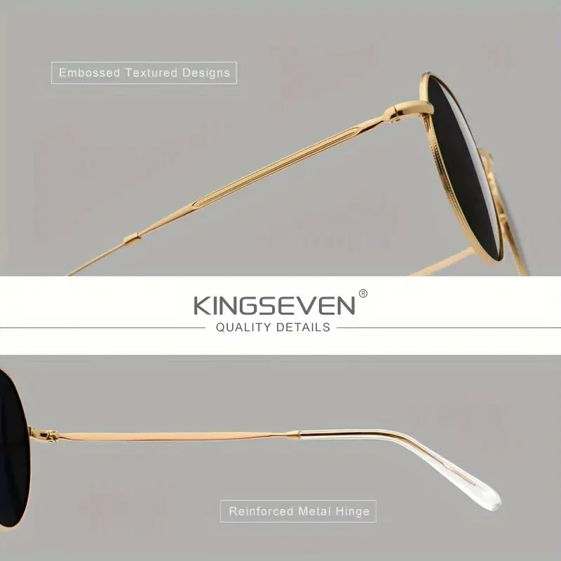KINGSEVEN Gafas de piloto polarizadas con montura TR90, elegantes y modernas
