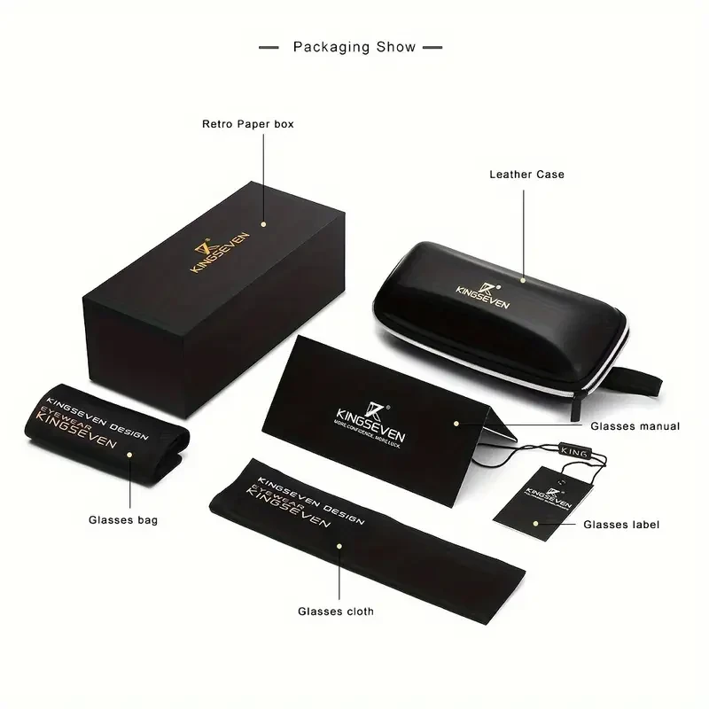 KINGSEVEN Gafas de piloto polarizadas con montura TR90, elegantes y modernas