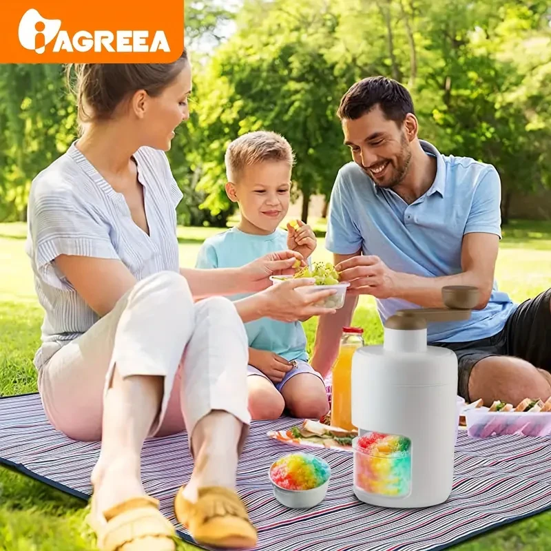Trituradora manual de hielo raspado: cuchillas de acero inoxidable para conos de nieve, granizados, helados y más.