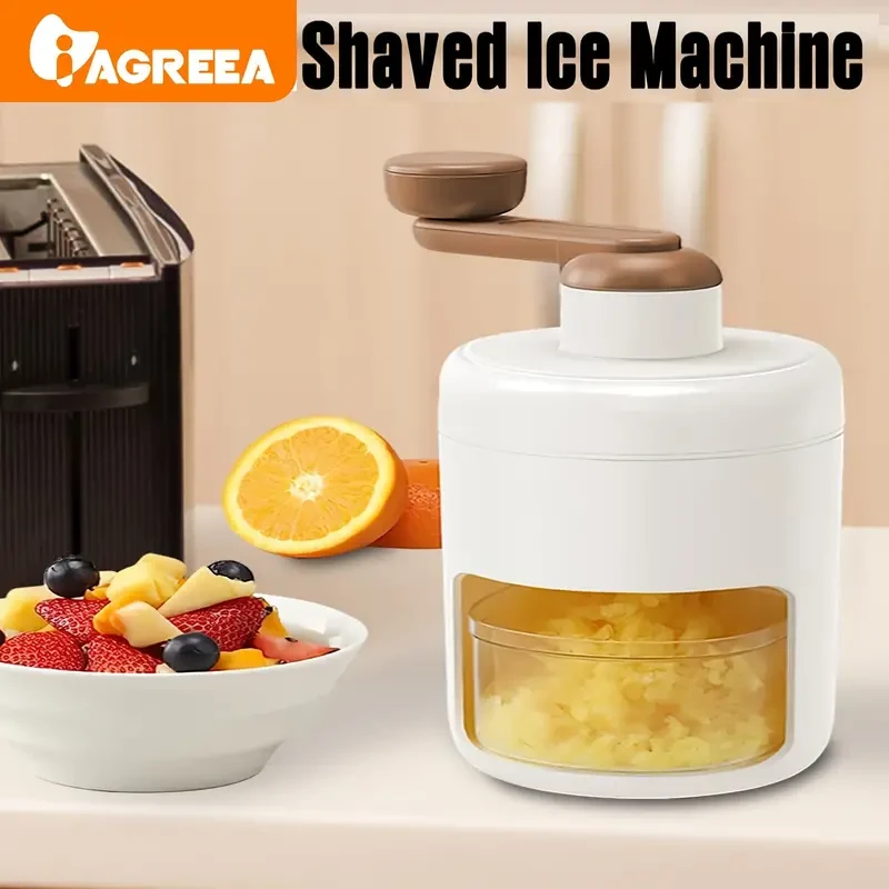 Trituradora manual de hielo raspado: cuchillas de acero inoxidable para conos de nieve, granizados, helados y más.