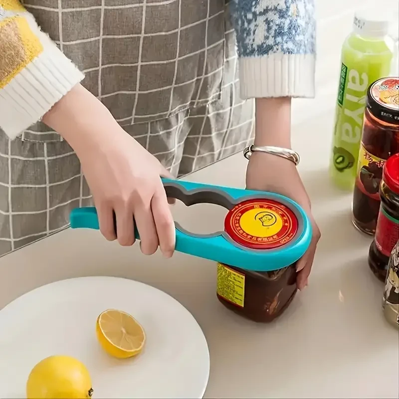 Abrelatas 4 en 1 con mango ergonómico antideslizante: herramienta versátil para la cocina y la cerveza