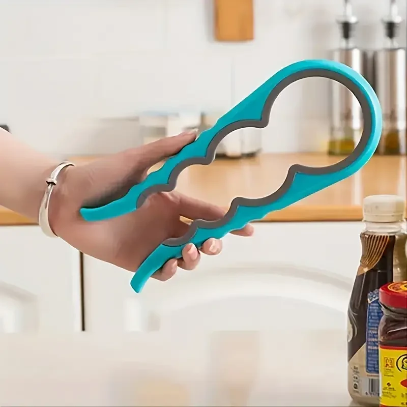 Abrelatas 4 en 1 con mango ergonómico antideslizante: herramienta versátil para la cocina y la cerveza