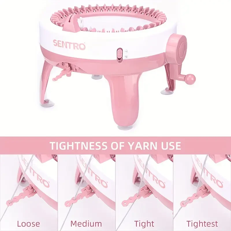 Máquina de tejer manual de 40 agujas: ¡Crea bufandas y sombreros tú mismo con instrucciones!