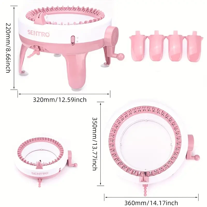 Máquina de tejer manual de 40 agujas: ¡Crea bufandas y sombreros tú mismo con instrucciones!