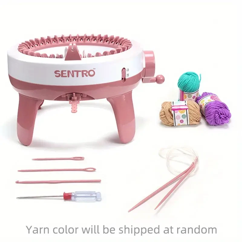 Máquina de tejer manual de 40 agujas: ¡Crea bufandas y sombreros tú mismo con instrucciones!