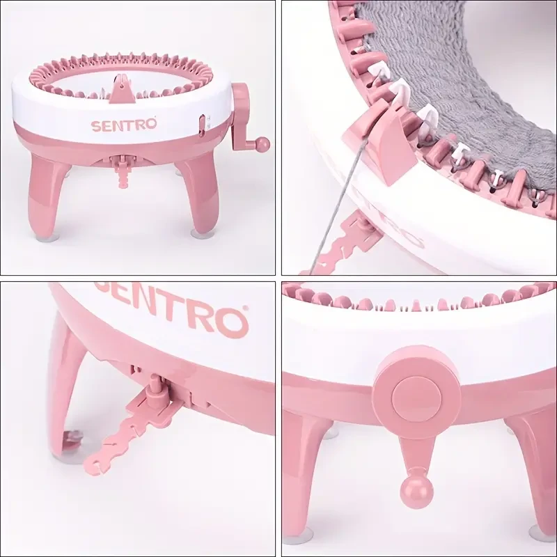 Máquina de tejer manual de 40 agujas: ¡Crea bufandas y sombreros tú mismo con instrucciones!