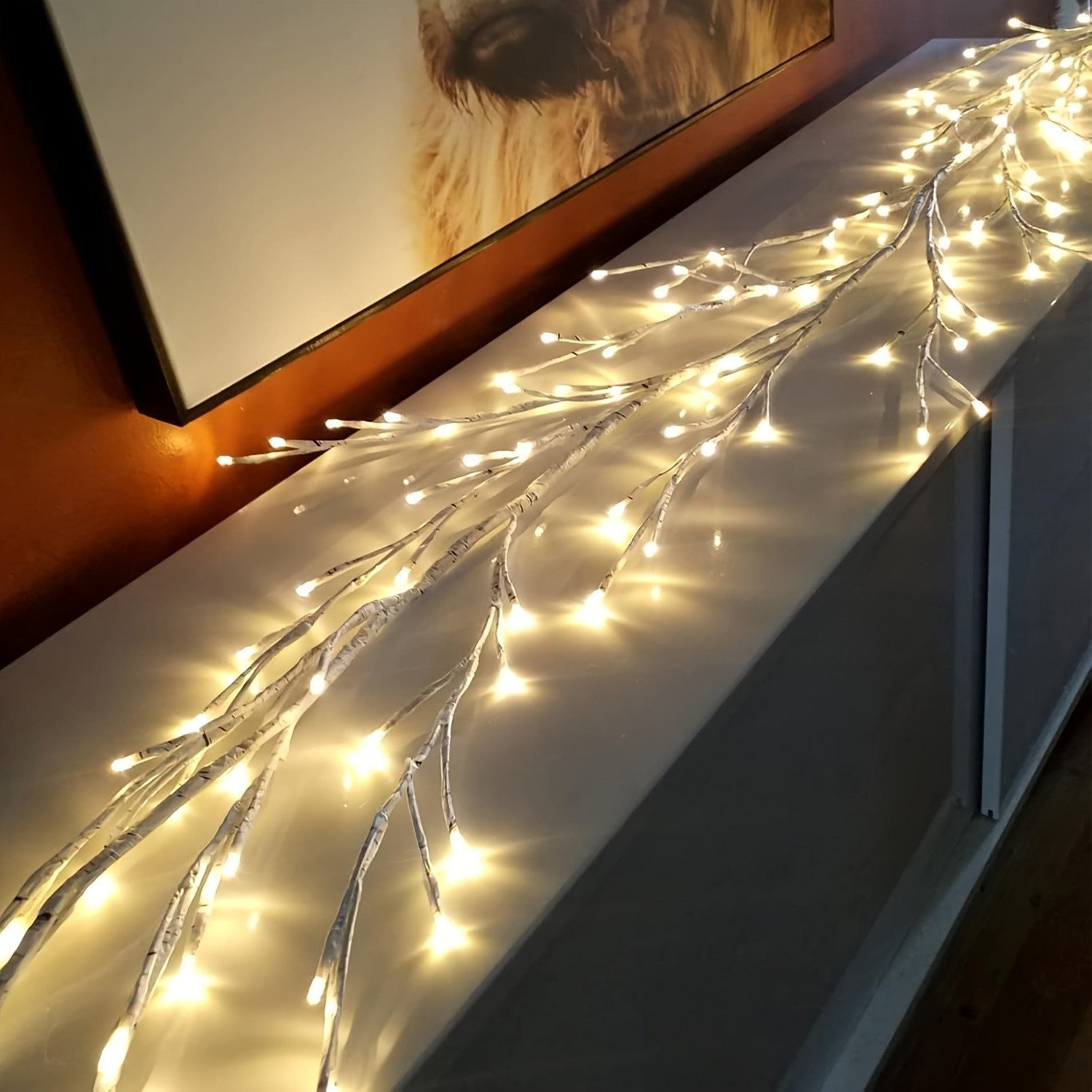 Juego de 144 luces LED flexibles de sauce con alimentación por USB y control remoto, 8 modos, luces decorativas para interior y exterior.