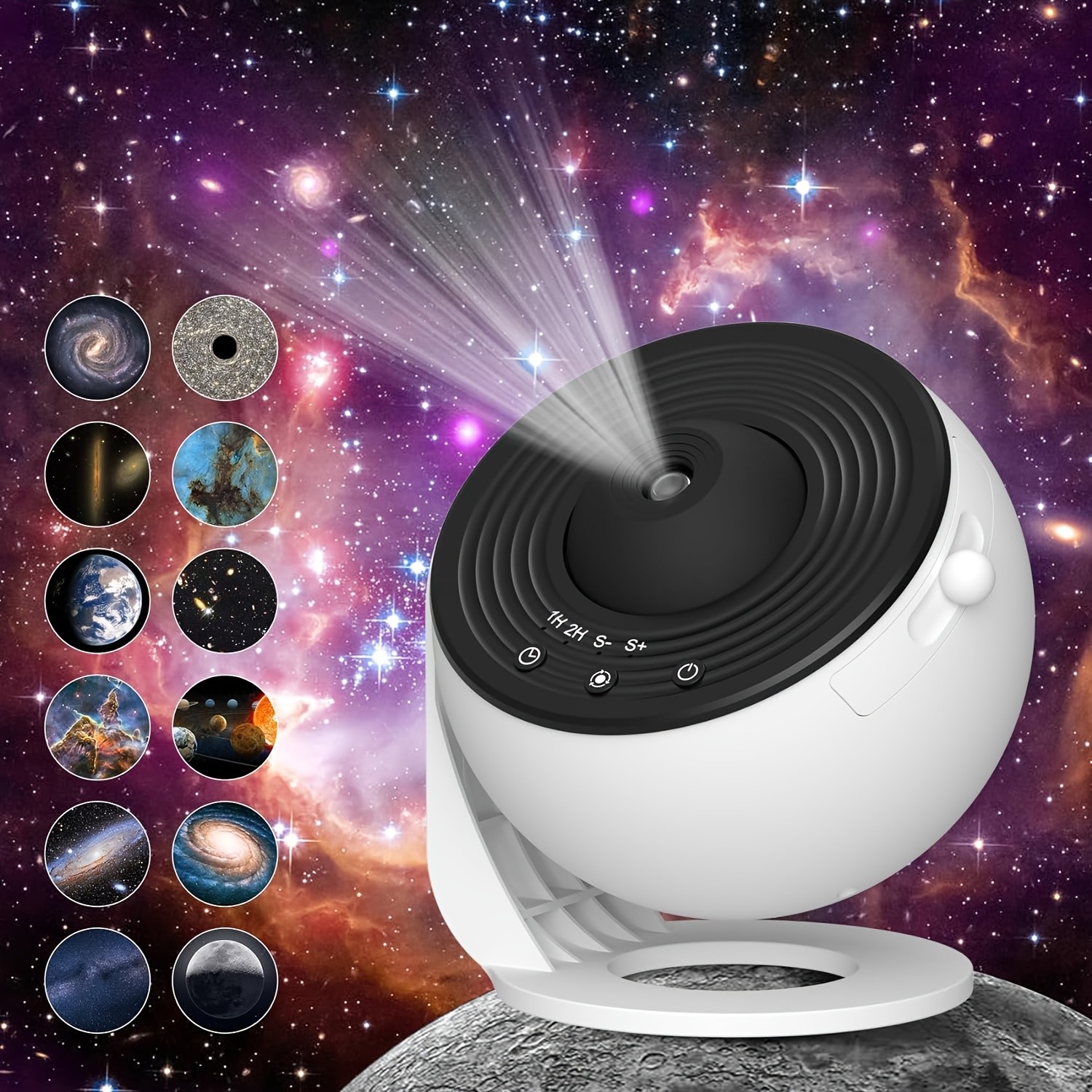 Proyector de estrellas con 13 películas, luz LED nocturna creativa con cielo estrellado, proyector dinámico de galaxias de sobremesa para interiores, control táctil, alimentación por USB, no impermeable, para decoración del hogar.