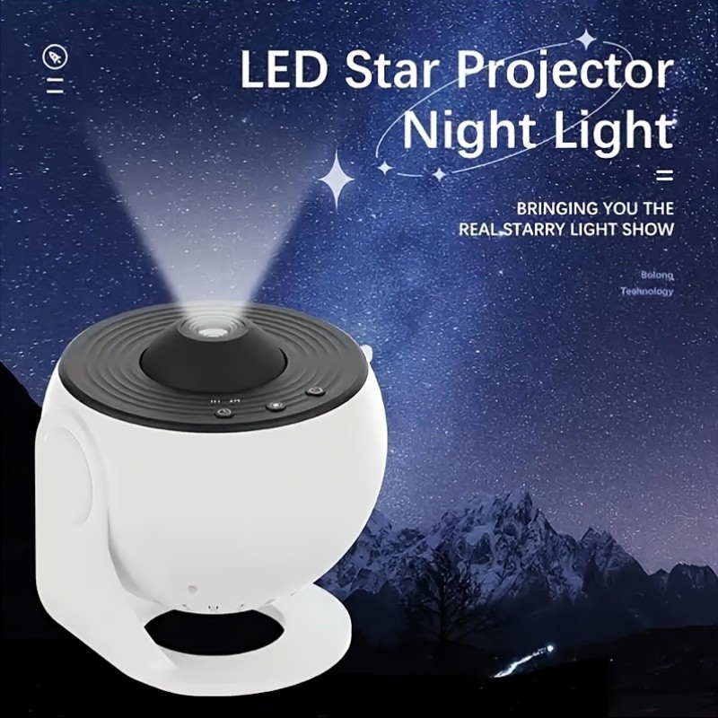 Proyector de estrellas con 13 películas, luz LED nocturna creativa con cielo estrellado, proyector dinámico de galaxias de sobremesa para interiores, control táctil, alimentación por USB, no impermeable, para decoración del hogar.