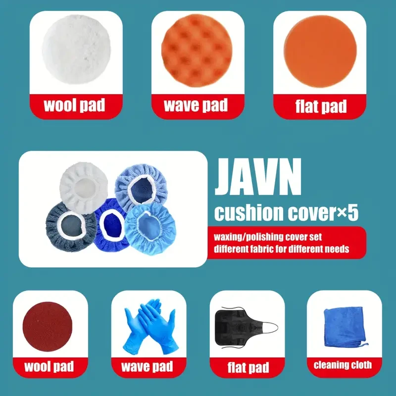 Minipulidora inalámbrica JAVN de 5000 RPM y 6 velocidades para automóviles