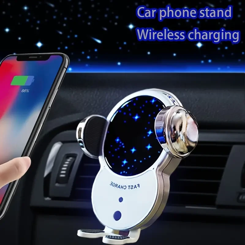 Cargador de coche con sujeción automática rápida CHGeek de 15 W y soporte para teléfono