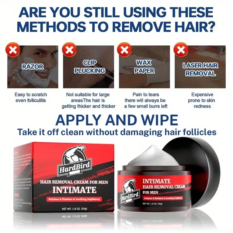 Crema depilatoria SwiftEase para hombres: suave y rápida para cuerpo y rostro