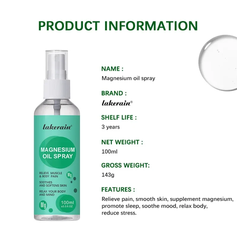 Spray de aceite de magnesio para el cuidado de la piel