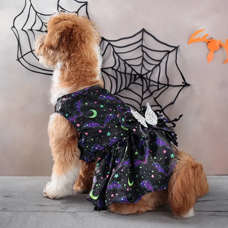 Disfraz de alas de ángel para mascota, ropa de Halloween para perro