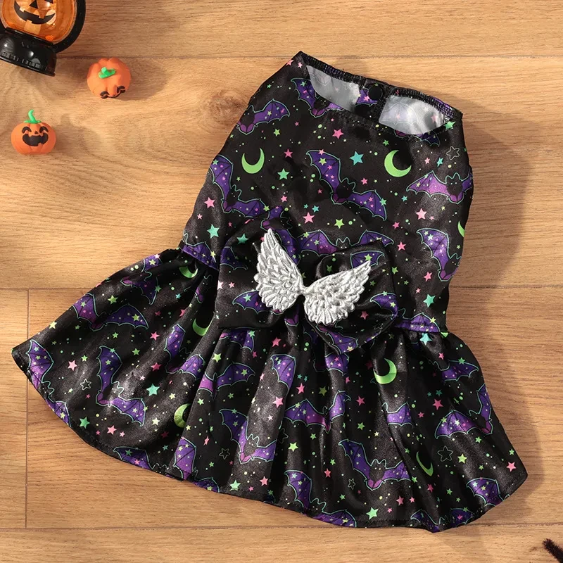 Disfraz de alas de ángel para mascota, ropa de Halloween para perro