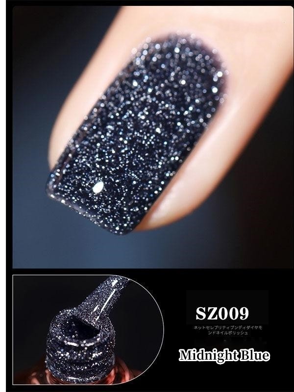 Esmalte de uñas en gel con purpurina de alta densidad