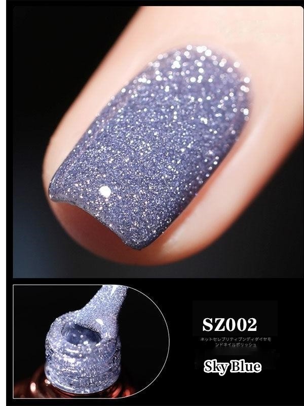 Esmalte de uñas en gel con purpurina de alta densidad
