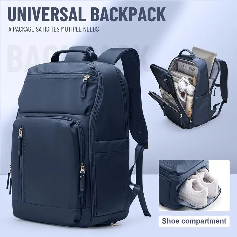 Mochila de viaje de gran capacidad con compartimento para zapatos
