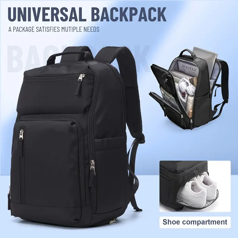 Mochila de viaje de gran capacidad con compartimento para zapatos