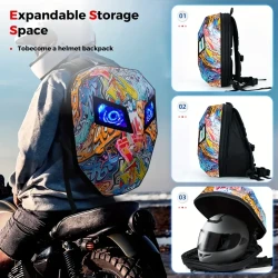Mochila LED estilo grafiti para casco de motocicleta
