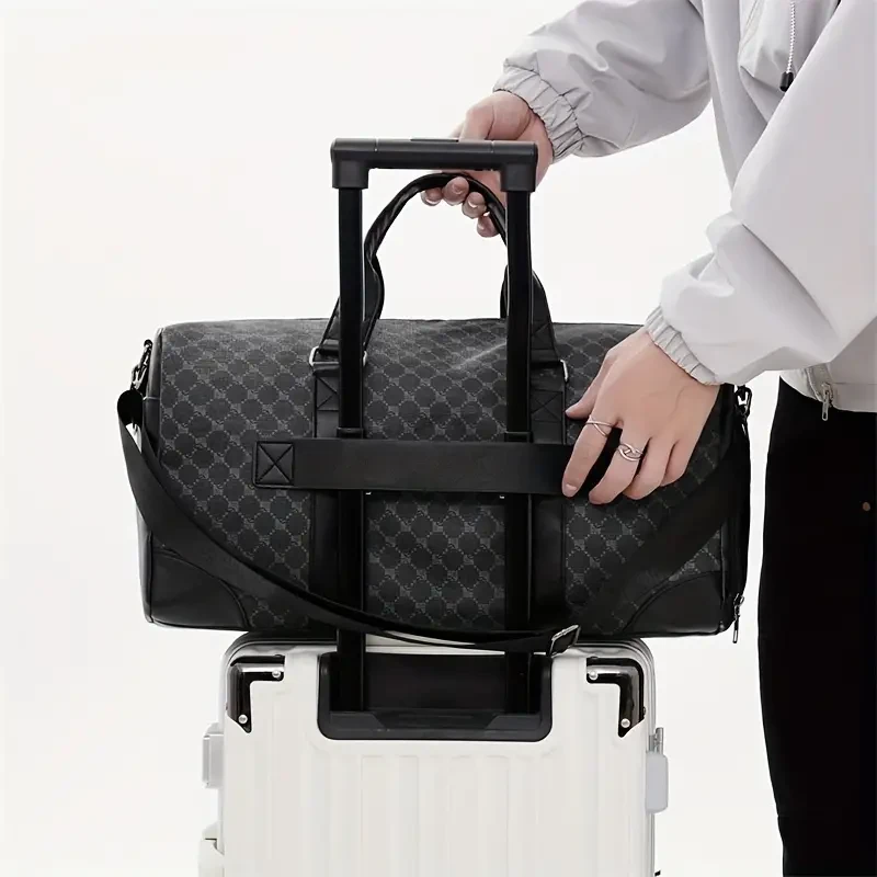 Elegante bolso bandolera de viaje para hombre - Cuero sintético resistente